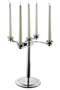 Zanetto Candelabra 5 LIghts SOFFIO Silver Plate