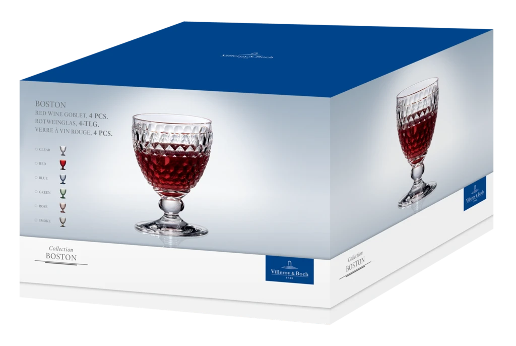 Villeroy & Boch Boston CLARET WINE GLASSES SET/4 3 Villeroy & Boch Boston CLARET WINE GLASSES SET/4