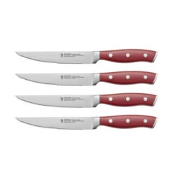 HENCKELS International Forged Accent 4-pc Steak Knife Set -Quality Tableware Store 19547 004 04pcsteakknifesetred