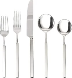 Fortessa Jaxson 18/10 Stainless Steel Flatware, Mirrored Stainless Steel, 20 Piece Place Setting Service For 4