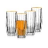 Godinger Pleat Glassware With Gold Trim, Set/4
