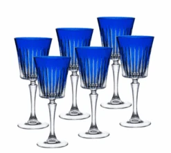 Barski Oomph Water Glass - Set Of 6 Goblets 10 Ounces -Quality Tableware Store 34108 blue s6