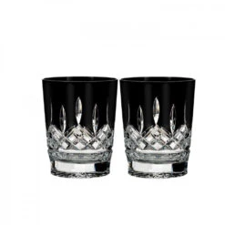 Waterford Lismore Black Set Of 2 Double Old Fashioned Glasses