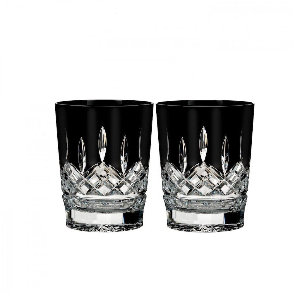 Waterford Lismore Black Set Of 2 Double Old Fashioned Glasses 3 Waterford Lismore Black Set Of 2 Double Old Fashioned Glasses