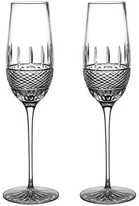 Waterford Irish Lace Crystal Flutes, Set Of 2 3 Waterford Irish Lace Crystal Flutes, Set Of 2