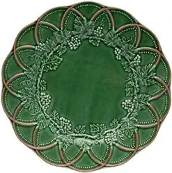 Bordallo Pinheiro Woods Dinner Plate Green/ Brown, Set Of 4
