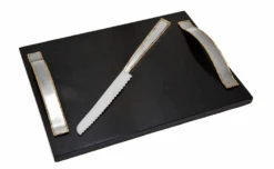 Godinger Golden Frost Challah Board With Knife