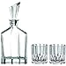 Nachtmann Aspen Collection Decanter Set With Stopper And 2 Whisky Tumblers, Dishwasher Safe Clear Crystal Glass Made For Bourbon, Scotch, Vodka, Tequila, Wine, Great For Gift For Men