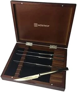 WUSTHOF 8-Piece Stainless-Steel Steak Knife Set With Walnut Gift Box