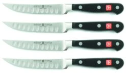 Wusthof Classic Four Piece Steak Knife Set, Hollow Edge
