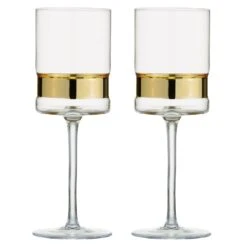 Anton Studio Designs Soho Wine Glasses Gold Set Of 2