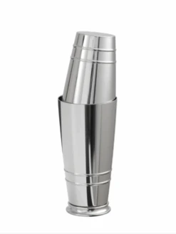 Fortessa Crafthouse 11" Two-Piece Footed Polished Stainless Steel Boston Cocktail Shaker