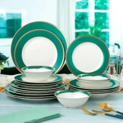 Joseph Sedgh Gail Dinnerware Set, Service For 4 -Quality Tableware Store GailGreen4