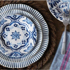 Juliska Sitio Stripe Indigo Dessert/Salad Plate -Quality Tableware Store Screenshot2023 05 18133207
