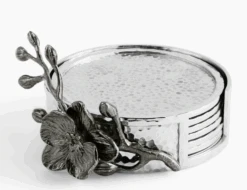 Michael Aram Coaster Set -Quality Tableware Store Screenshot2024 11 03at12 56 07BlackOrchidDrinkCoasterSet MichaelAram