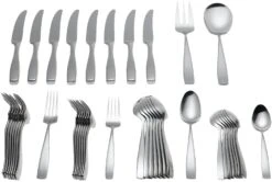 Yamazaki Bolo 42-Piece Stainless Steel Flatware Set, Service For 8