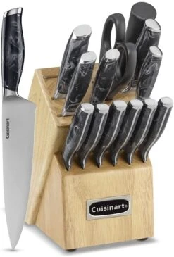 Cuisinart Classic Black Marble-Style 15-Piece Cutlery Block Set