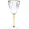 Classic Touch Textured Wine Glasses With Gold Stem And Rim, Set/6