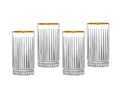 Godinger Avenue Highball W/ Gold Rim, Set/4