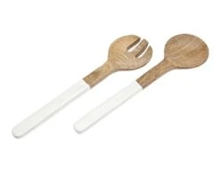 Godinger Wood/Enamel Salad Servers