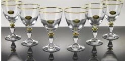 Classic Touch Glim Collection Water Glasses With Gold Accent Set Of 6