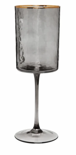 Classic Touch Round Shaped Glasses Gold Rim Set/6