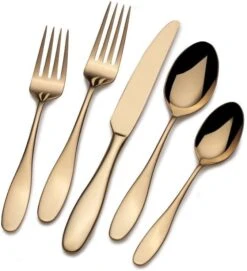 Mikasa Hamilton Copper 20-Piece 18/10 Stainless Steel Flatware Set, Service For 4