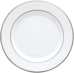 Lenox Fine Bone China Opal Innocence Stripe Dinnerware, Bread & Butter Plate
