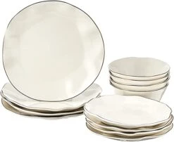 Lenox Blue Bay Dinnerware Set, White, 12 Pc. Set