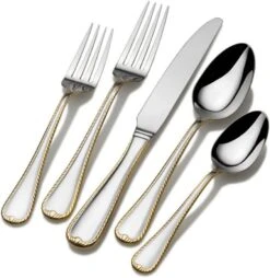 Prestige Mikasa Cameo Gold Flatware Set, 65 Pc.