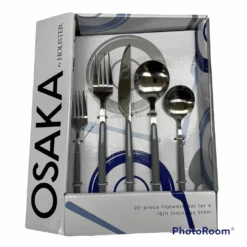 Prestige Osaka By Holister 20 Pc Flatware Set, Service For 4, Assorted Pattern -Quality Tableware Store prestigeosakagray