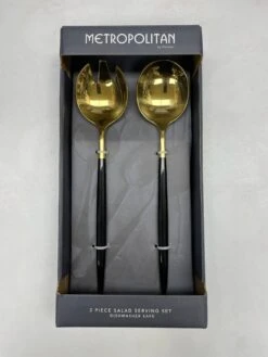 Prestige Metropolitan Tai Chi Salad Servers -Quality Tableware Store prestigetaichiblkgold