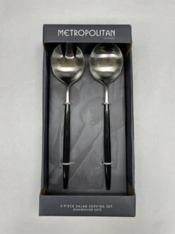 Prestige Metropolitan Tai Chi Salad Servers -Quality Tableware Store prestigetaichiblksilv