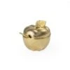 Quest Collection Mini Gold Apple Dish W/ Cover And Spoon -Quality Tableware Store questdsh33b