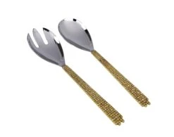 Classic Touch Mosaic Design Salad Server Set