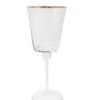 Vivience Hammered Square Wine Glasses With Gold Rim, Set/6