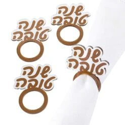Waterdale Collection Shana Tova Napkin Rings, Set/4