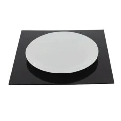 Waterdale Collection Lucite Chargers, Black, Set/4