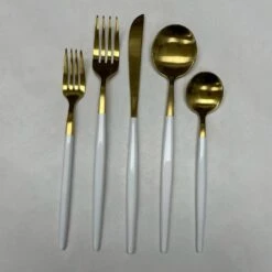 Prestige Yamagata Tai Chi Flatware, Service For 4, 20 Pc Set -Quality Tableware Store white and gold d72cc205 2115 4120 ba4e df834c1fddf5